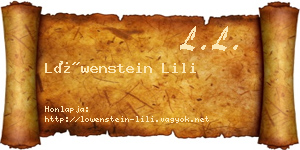 Löwenstein Lili névjegykártya